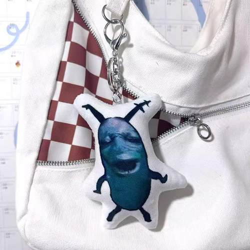 创意抽象人脸痞老板语音挂件按压发声浮游生物恶搞玩具书包玩偶