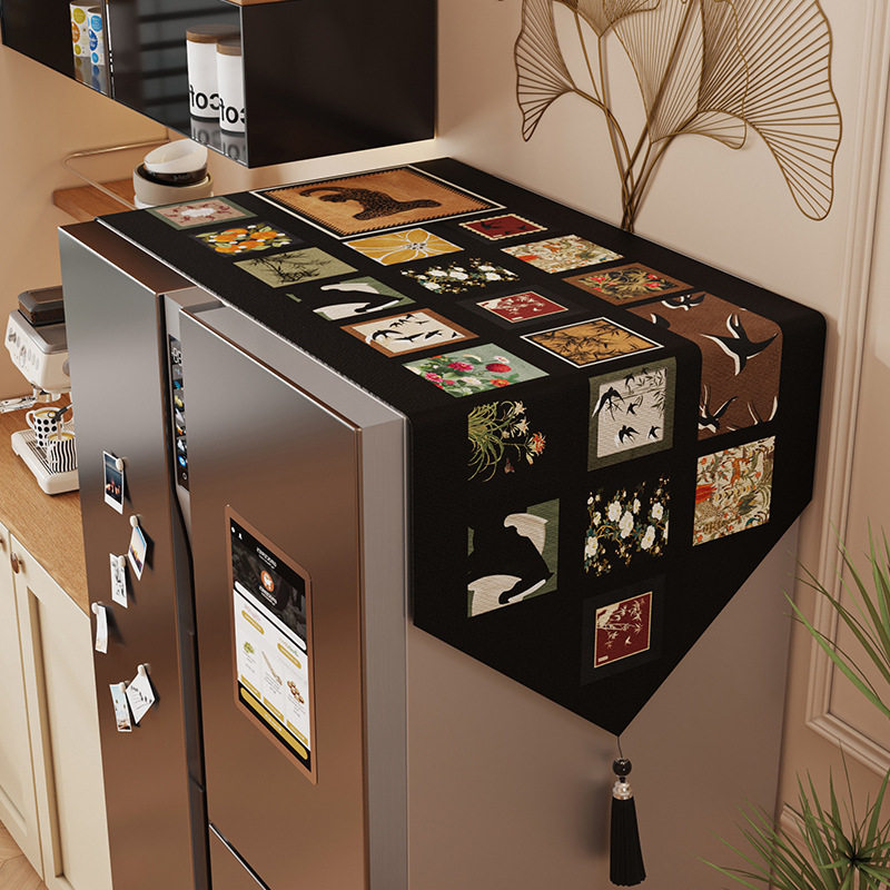 冰箱防尘布遮盖防灰尘防尘罩顶盖布2024新款单双开门冰柜遮尘盖巾