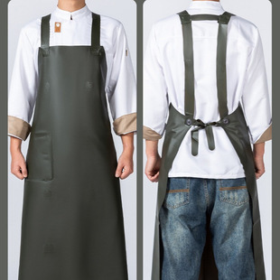 牛筋软皮围裙防水防油污厨房洗碗杀鱼水产餐饮专用男工作服女围腰