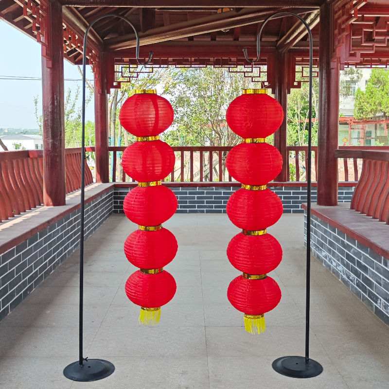 新款架子路引弯钩灯笼婚礼用品婚庆道具路引中式花球铁艺单钩路引