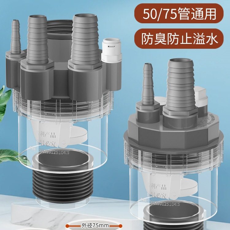 洗衣机下水管三头通洗手盆池排水管道三通分水器烘干机一分二接头
