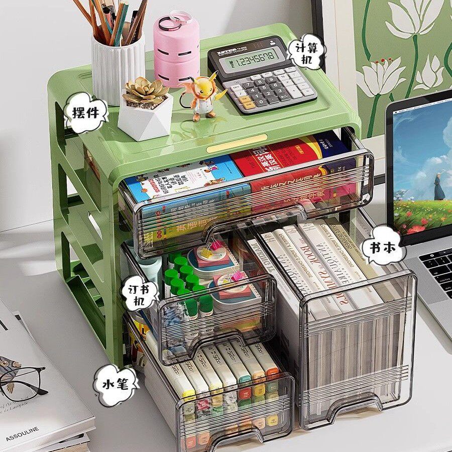 杂物抽屉式宿舍化妆品置物架办公室文具桌面收纳盒储物箱书桌整理