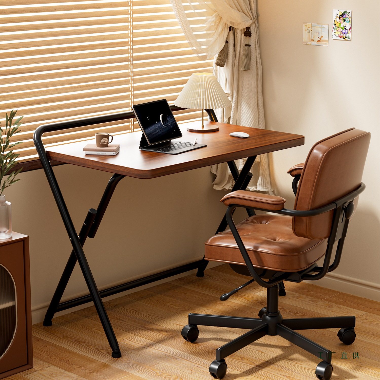 免安装小桌子电脑桌可折叠简易书桌家用办公卧室学习写字桌出租房