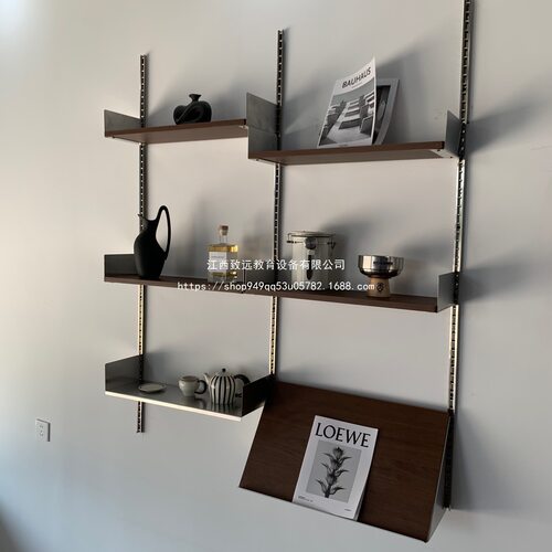 Vitsoe轨道中古置物架客厅背景墙装饰可调节书架家用墙上展示架