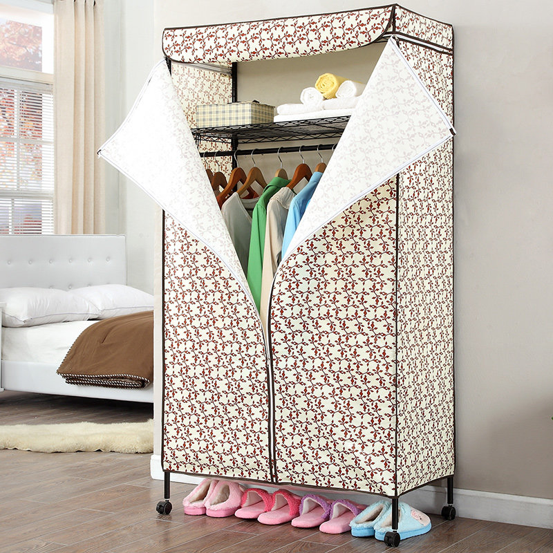 I1全钢架简易金属衣柜 组合衣橱空间大师衣服收纳柜碳钢衣架