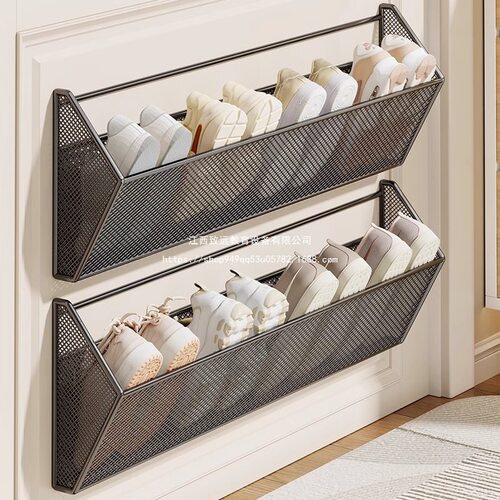 鞋架家用门口小窄多层新款2024门后收纳壁挂式铁艺鞋架子