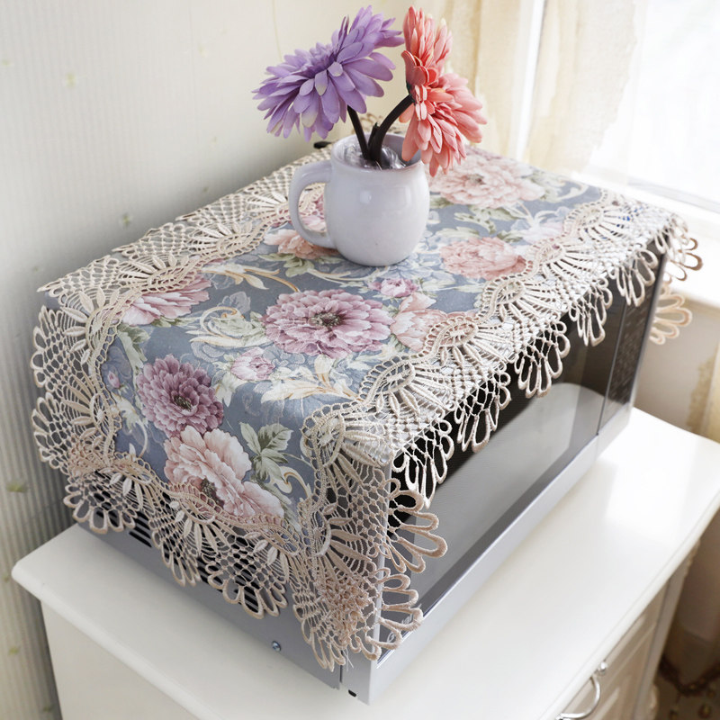 欧式微波炉罩子时尚盖巾烤箱罩防尘罩套布艺盖巾帘小家电遮尘布,居家布艺,床头柜盖布,淘宝优惠券,粉丝福利购,淘宝优惠卷