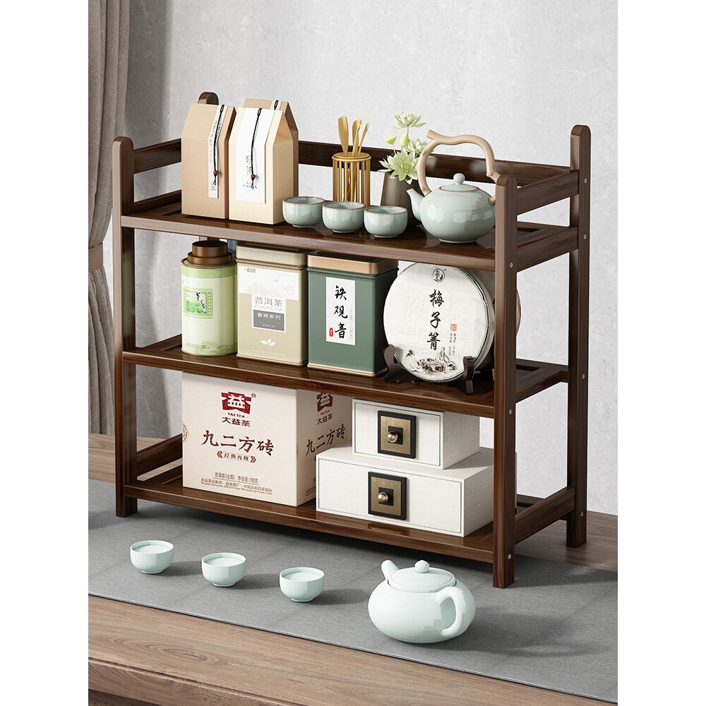 桌面置物架多层办公室内摆件收纳架家用小型多宝阁博古架茶叶架子