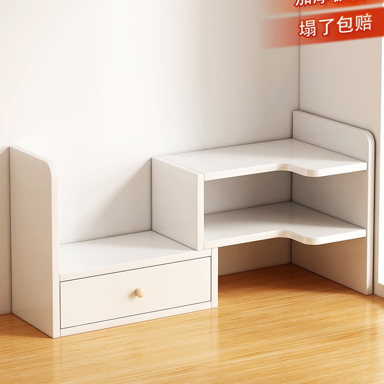 书架桌面置物架书桌转角收纳架办公室工位整理架桌上小架子分层架