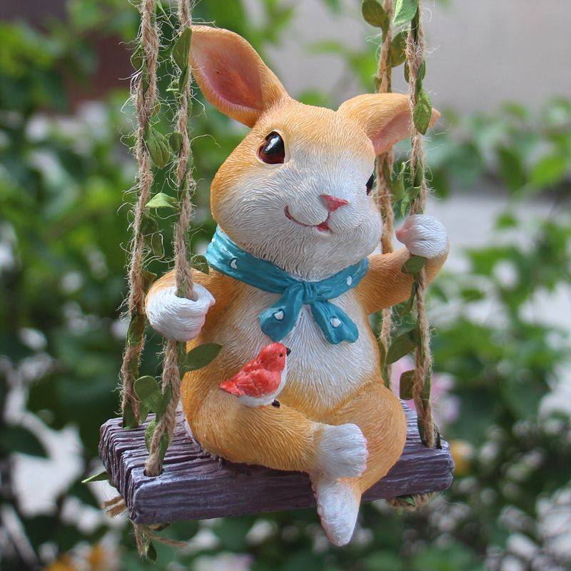 可爱兔子爬梯壁挂户外花园庭院树挂阳台管道花盆挂幼儿园装饰摆件,家居饰品,户外/庭院摆件,淘宝优惠券,粉丝福利购,淘宝优惠卷
