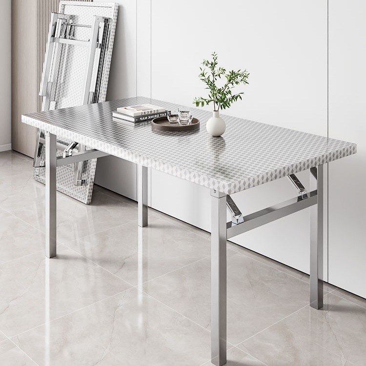 不锈钢折叠桌子餐桌家用饭桌便携式简易夜市摆摊商用长方形长条w&