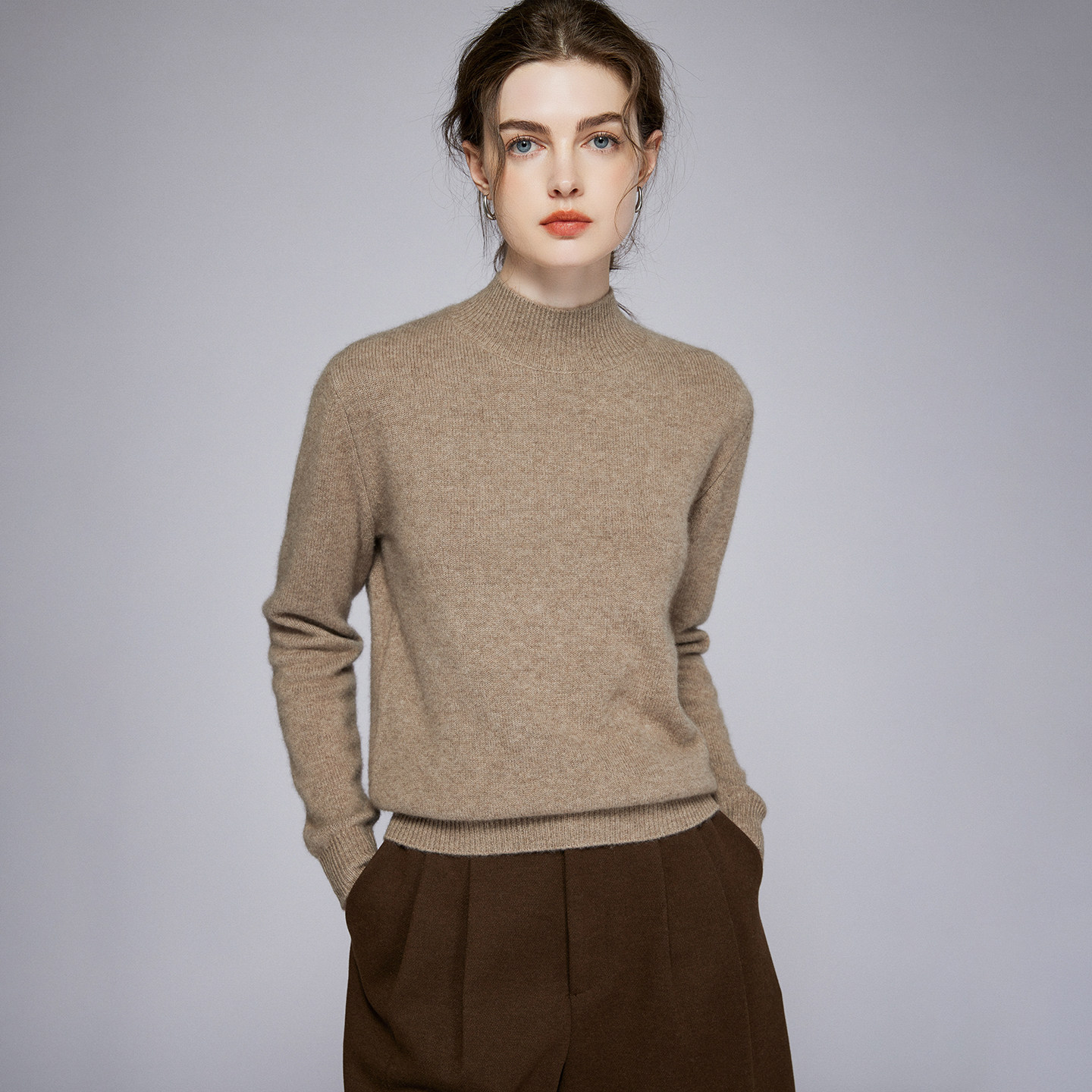 秋冬新款加厚半高领羊绒衫女纯色宽松毛衣针织内搭亲肤打底衫上衣,女装/女士精品,毛针织衫,淘宝优惠券,粉丝福利购,淘宝优惠卷