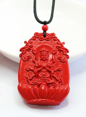 朱砂斗姆元君吊坠红砂古风项链挂件新中式民族风饰品情侣闺蜜礼物
