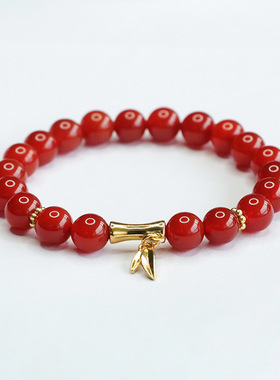 天然红玛瑙手串玉髓节节高手链新中式民族风手饰品情侣闺蜜礼物