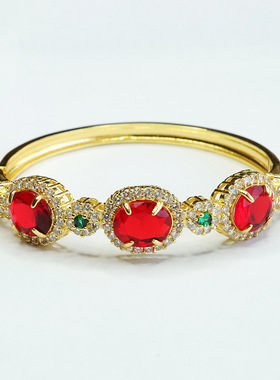 红色三生三世复古款手镯手环新中式民族风女士款时尚个性手饰品