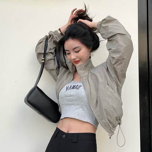 轻薄短款小个子防晒衣女款2025夏季新款欧货立领户外防晒服薄外套