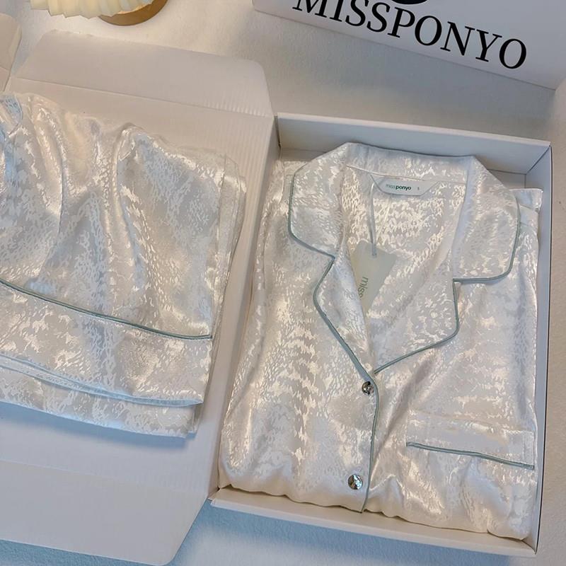 桑蚕丝春秋新款家居服小红书同款真丝睡衣女高级感定制礼盒装长袖