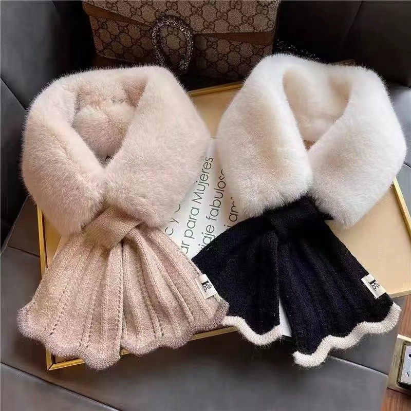 毛毛领围脖秋冬交叉毛围脖领子毛绒新款毛韩版针织保暖围巾女,服饰配件/皮带/帽子/围巾,围巾/丝巾/披肩,淘宝优惠券,粉丝福利购,淘宝优惠卷