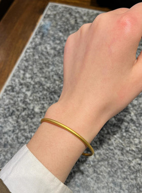 手镯黄金仿真极细实心金色手镯女古法素圈镯子过年百搭首饰女