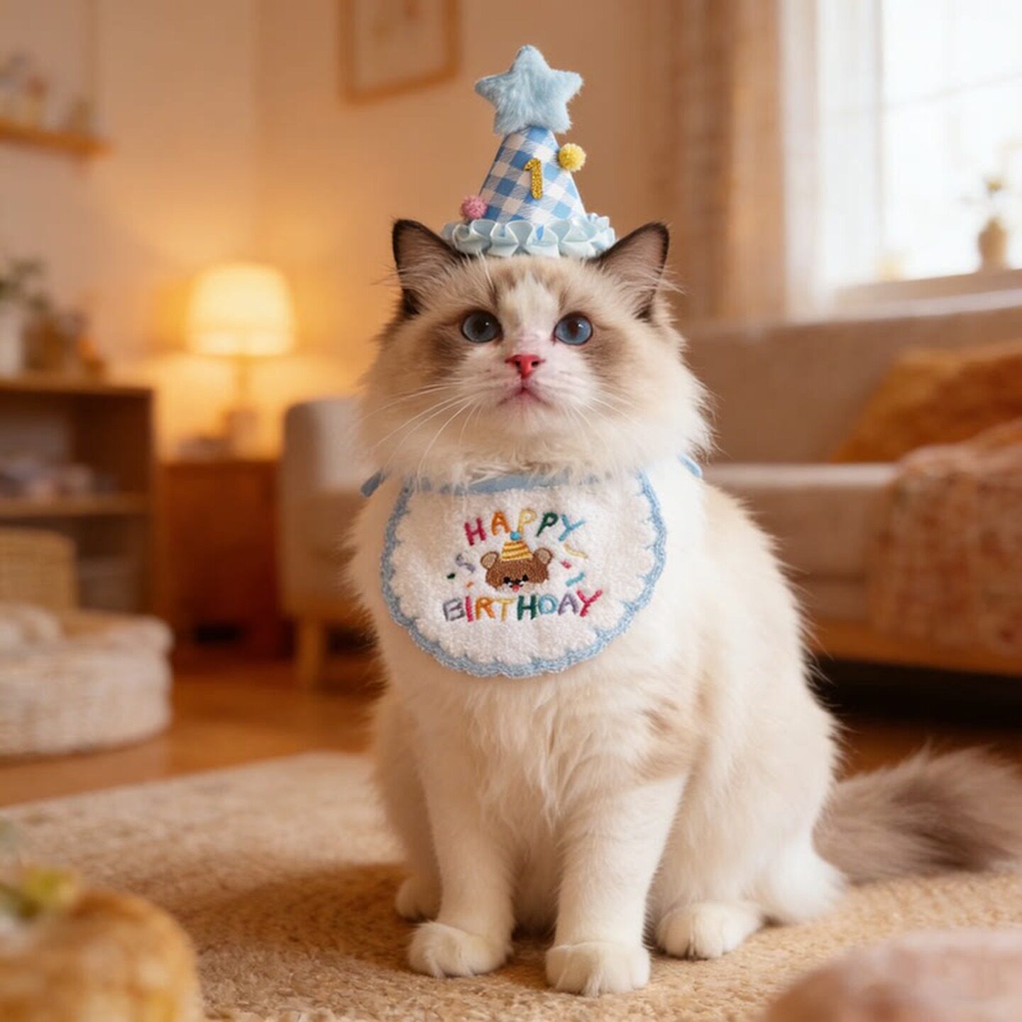 狗狗生日装饰宠物生日帽猫咪围兜派对套装比熊雪纳瑞气氛装饰装扮