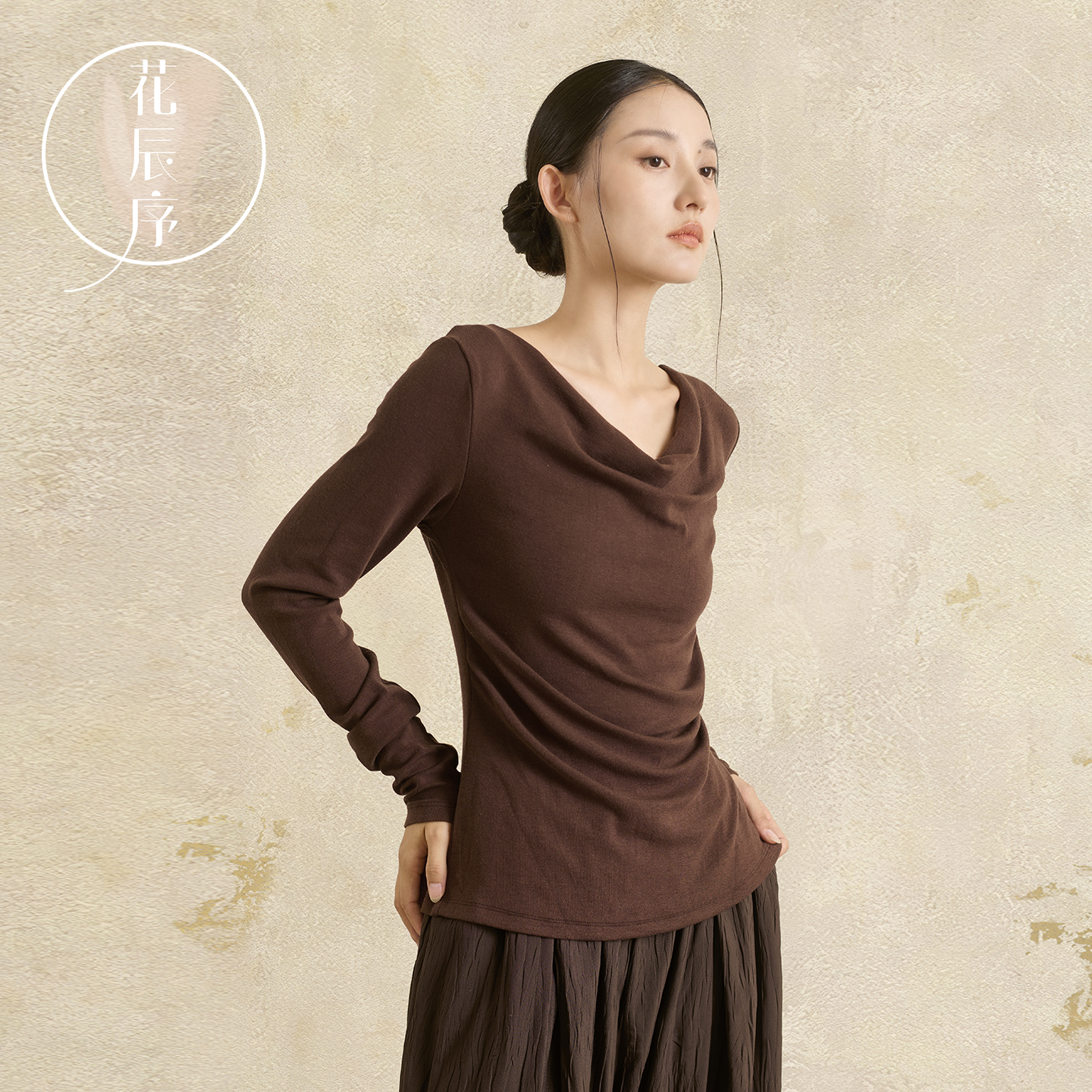 古典舞蹈服2025新款荡领长袖上衣