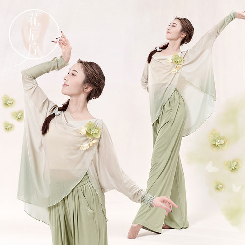 古典舞服飘逸宽松花朵仙气罩衫