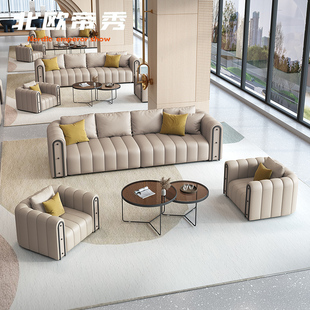售楼处沙发组合酒店大堂贵宾商务会所圆形弧形大厅接待洽谈沙发