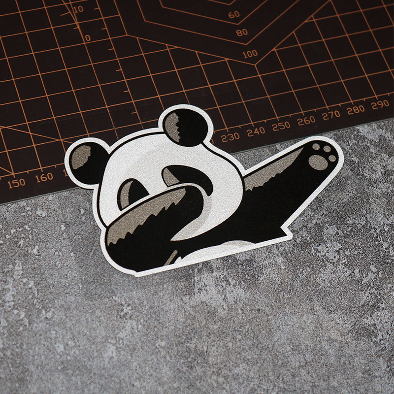 防水防晒材质熊猫嘻哈手势车贴