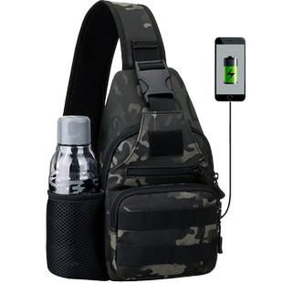 守护者胸包男单肩斜挎包户外多功能男士腰包路亚背包战术弹弓小包