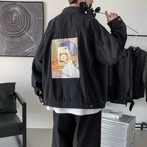 Tide, джинсовая мужская осенняя трендовая куртка, в корейском стиле, свободный крой