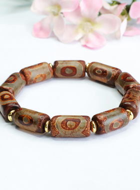 三眼天珠玛瑙手串路路通手链复古新中式民族风手饰品情侣闺蜜礼物