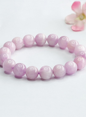 天然紫锂辉手串紫色水晶彩宝圆珠单圈手链饰品甜美可爱节日礼物
