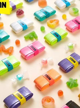 泰昂taan羽毛球手胶糖果色鱼竿缠把带可爱白色吸汗防滑网球吸汗带