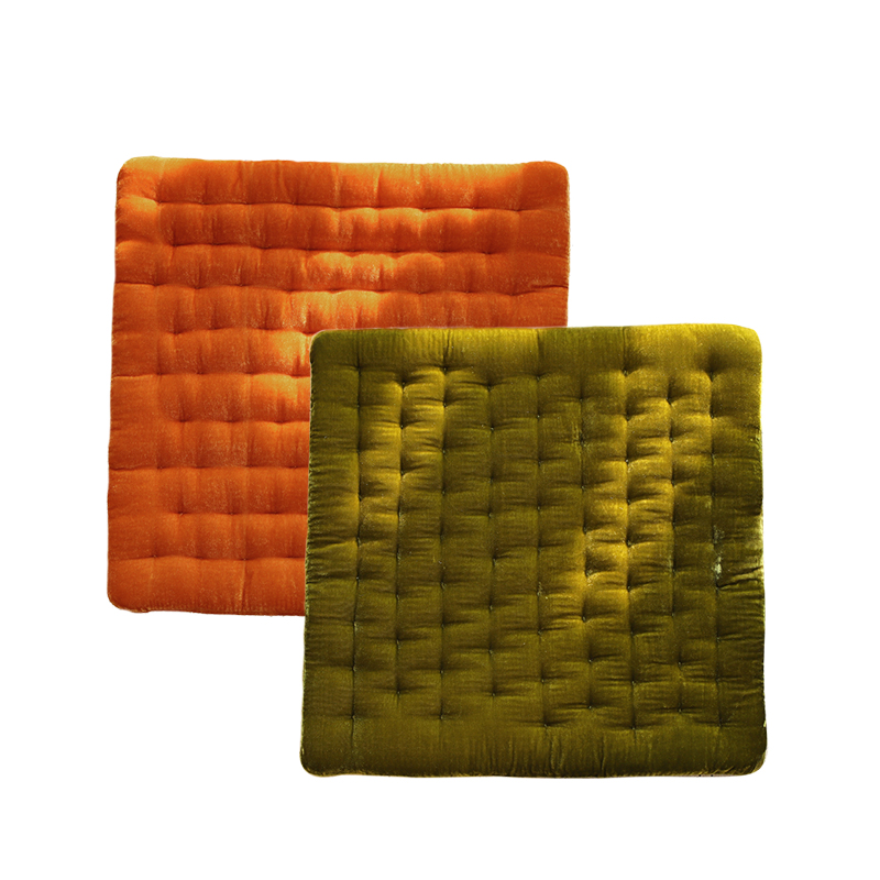 新品X40ceem复古坐垫飘窗垫天鹅绒办公室椅子P纯色垫X子四季通i.