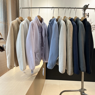 日单U 保暖立领外套 秋冬男女情侣双层复合摇粒绒羊羔绒加厚防风