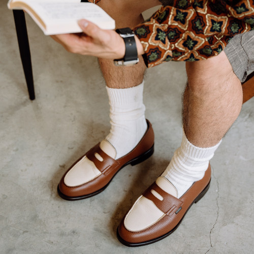 SHOESILO LINGWOOD固特异真皮乐福鞋开边珠亮面牛皮鞋黑色