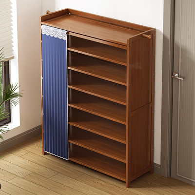 简易鞋架家用门口多层收纳神器宿舍防尘鞋柜室内好看遮挡帘置物架