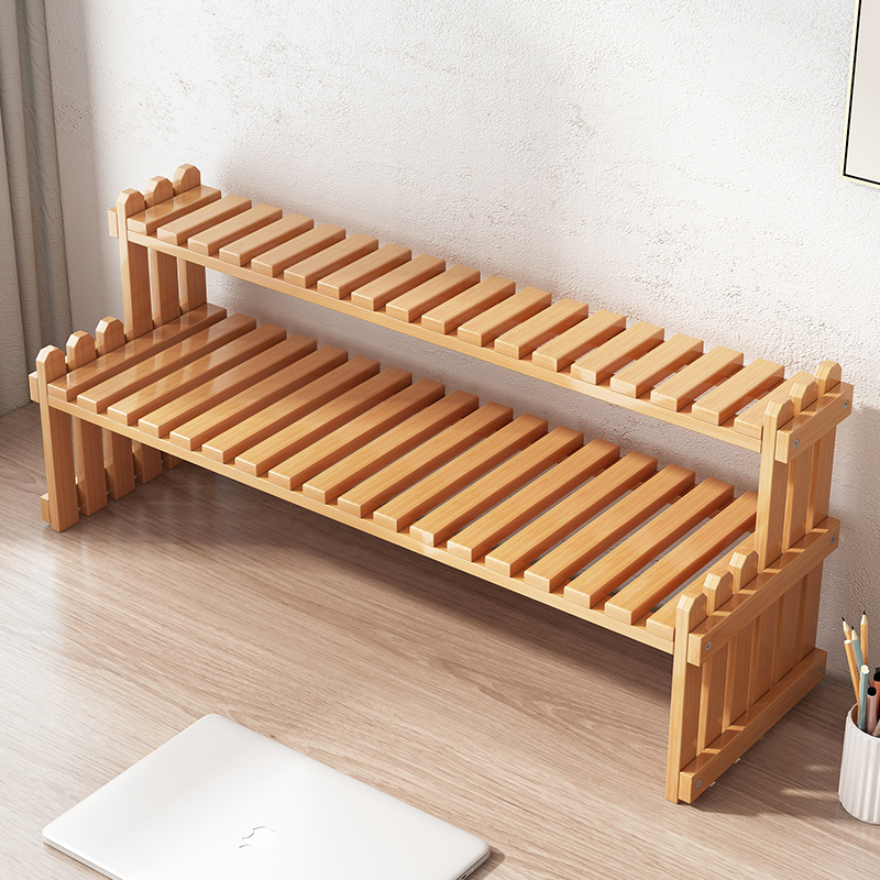 桌面实木办公室摆件飘窗花架