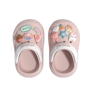 babycrayon男童拖鞋夏季洗澡学步洞洞鞋婴幼儿宝宝凉拖鞋可爱厚底