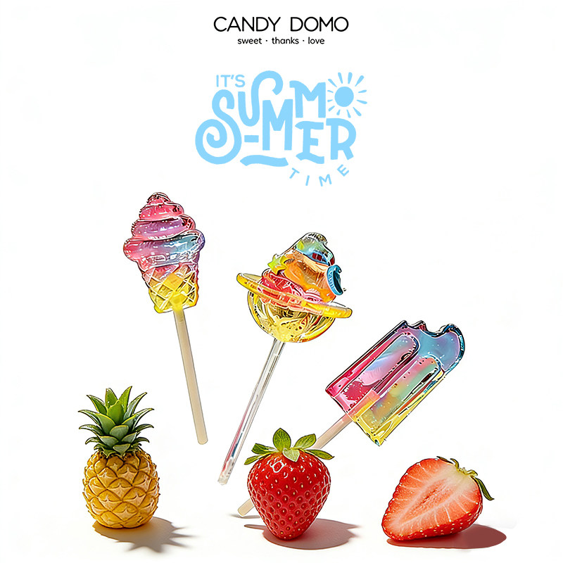 [夏季限定】CANDYDOMO创意手工高颜值棒棒糖儿童水果味糖果零食