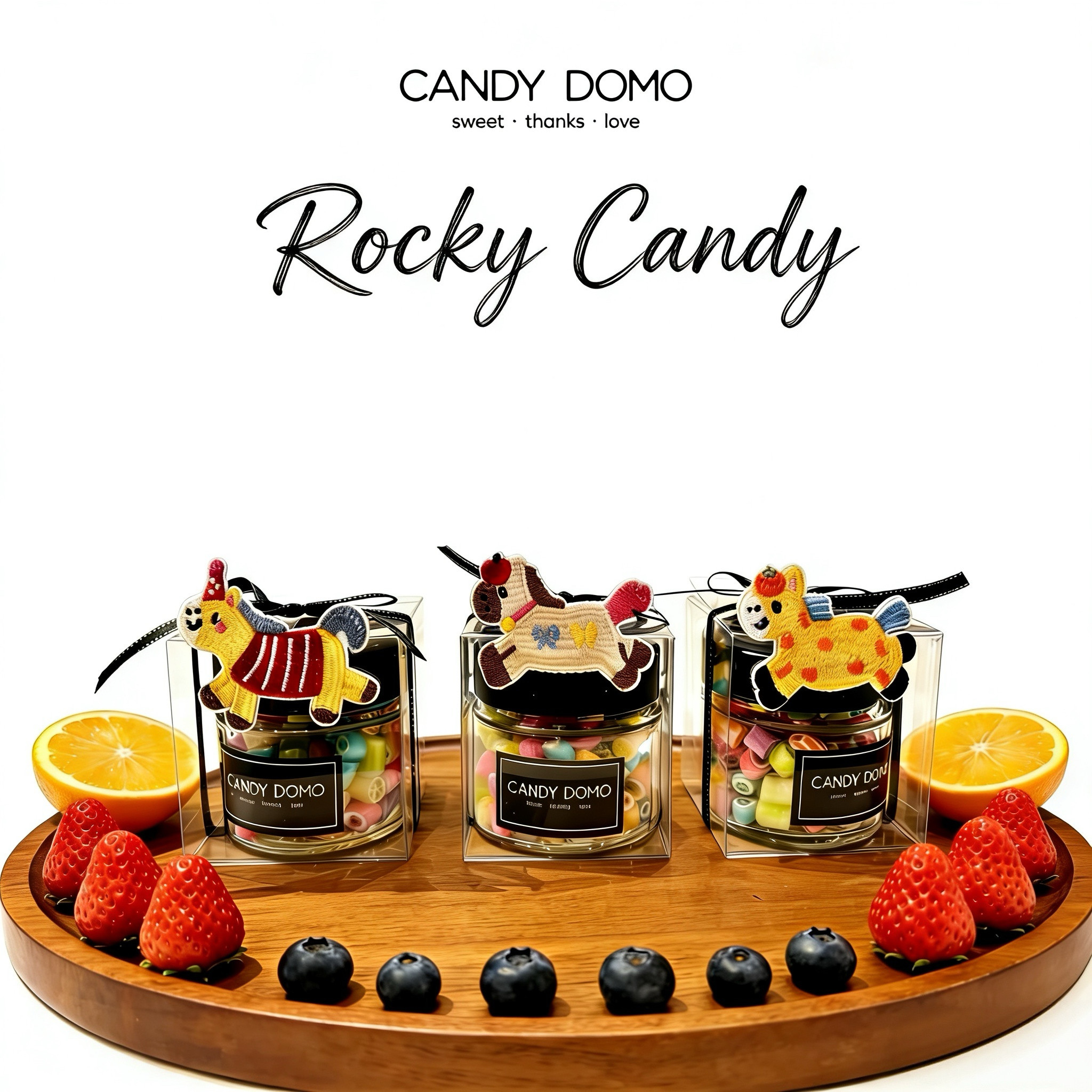CANDYDOMO手工马年限定切片颗粒糖混合水果味糖果儿童糖果六一