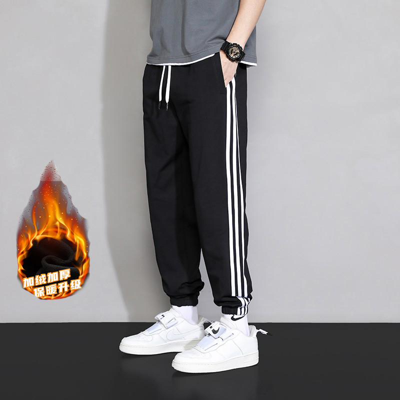 三条杠潮牌长裤运动纯棉跑步青年
