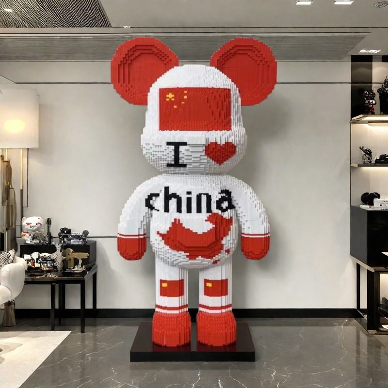 2026新款巨大潮牌暴力熊国潮益智拼装立体小积木玩具摆件生日礼物