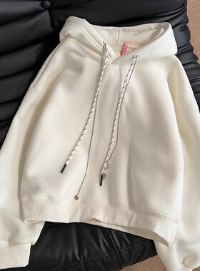 连帽卫衣女秋冬季2026新款薄款韩版宽松套头简约百搭帽衫长袖上衣