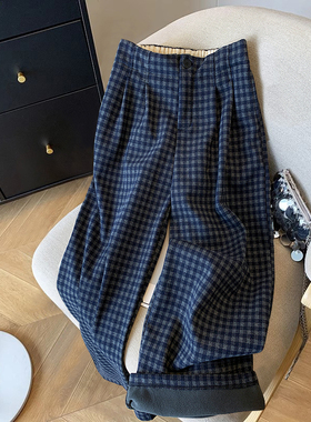 阔腿裤女秋冬季2026新款加绒加厚保暖显瘦高腰宽松直筒休闲长裤子