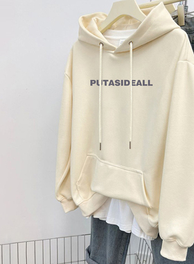 纯棉连帽卫衣女春秋季2026新款薄款宽松懒惰风加绒加厚帽衫秋冬潮