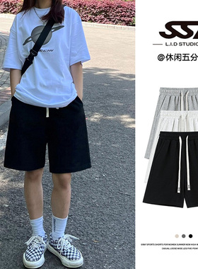 纯棉休闲运动短裤女夏季2026新款宽松显瘦直筒中裤阔腿裤五分裤子