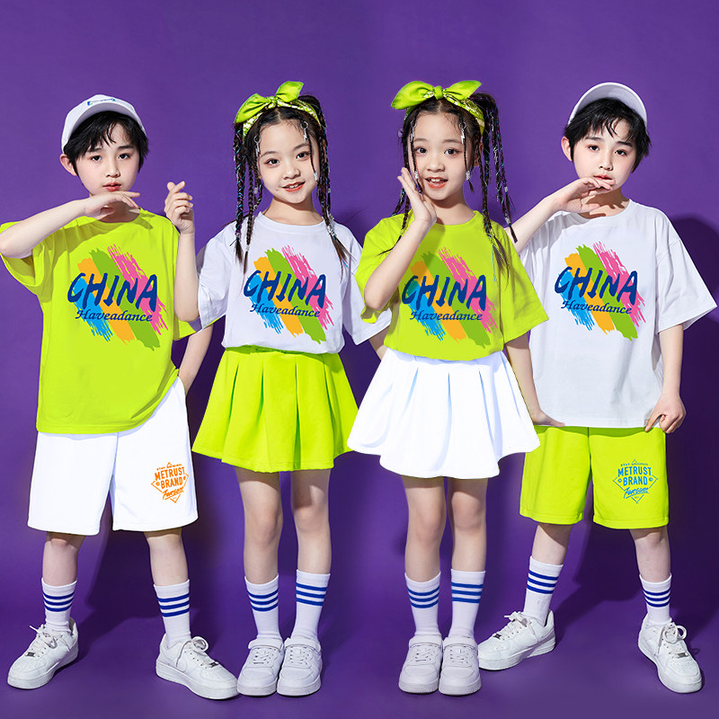 国庆儿童演出服幼儿园舞蹈班服糖果色小学生运动会啦啦队表演服装