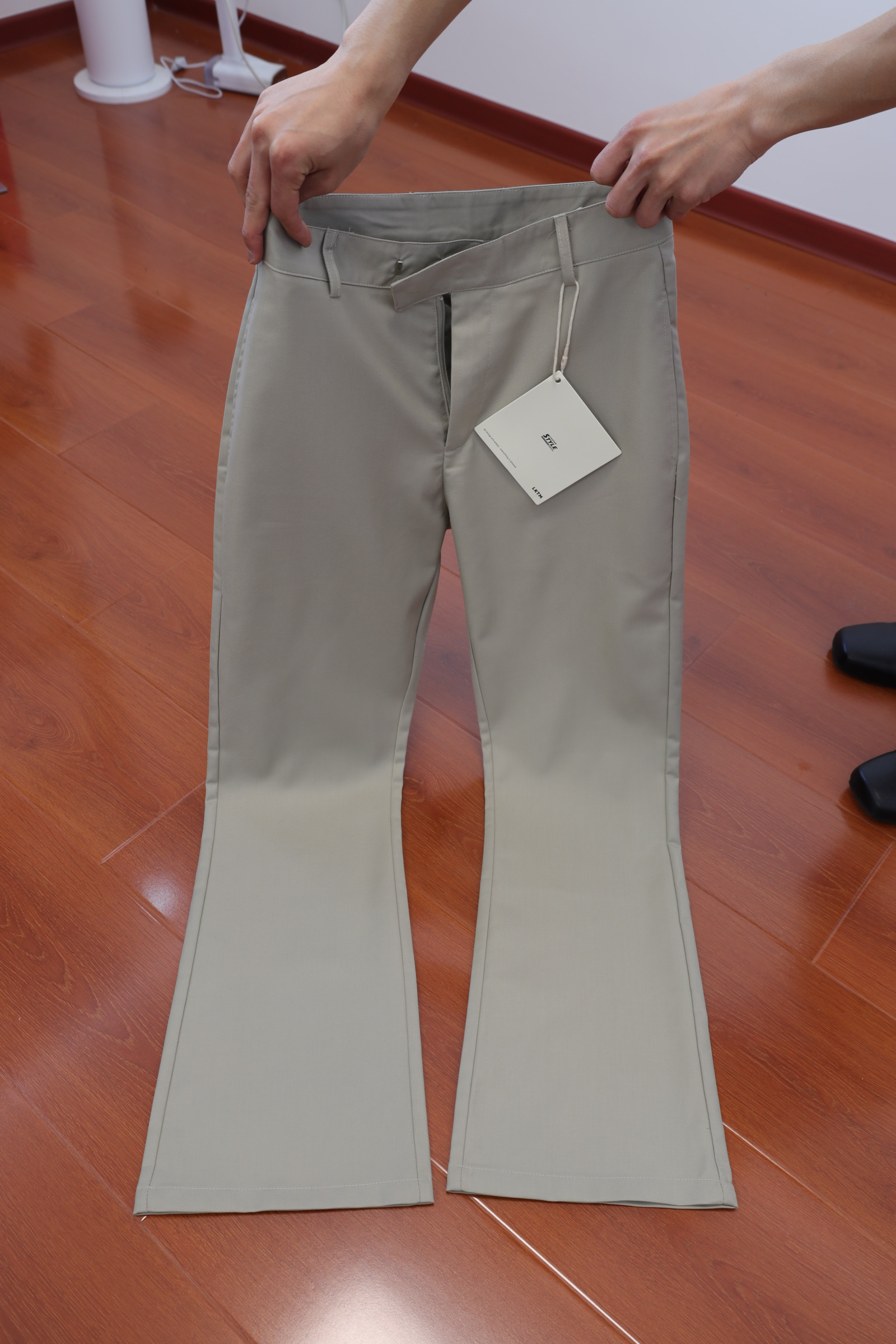 thumbnail for Saituicl/Saber-Cut Flared Silhouette Tr Fabric Drape Wrinkle-Resistant 517 Style Dress Pants Spring and Summer Casual Trendy Long Pants