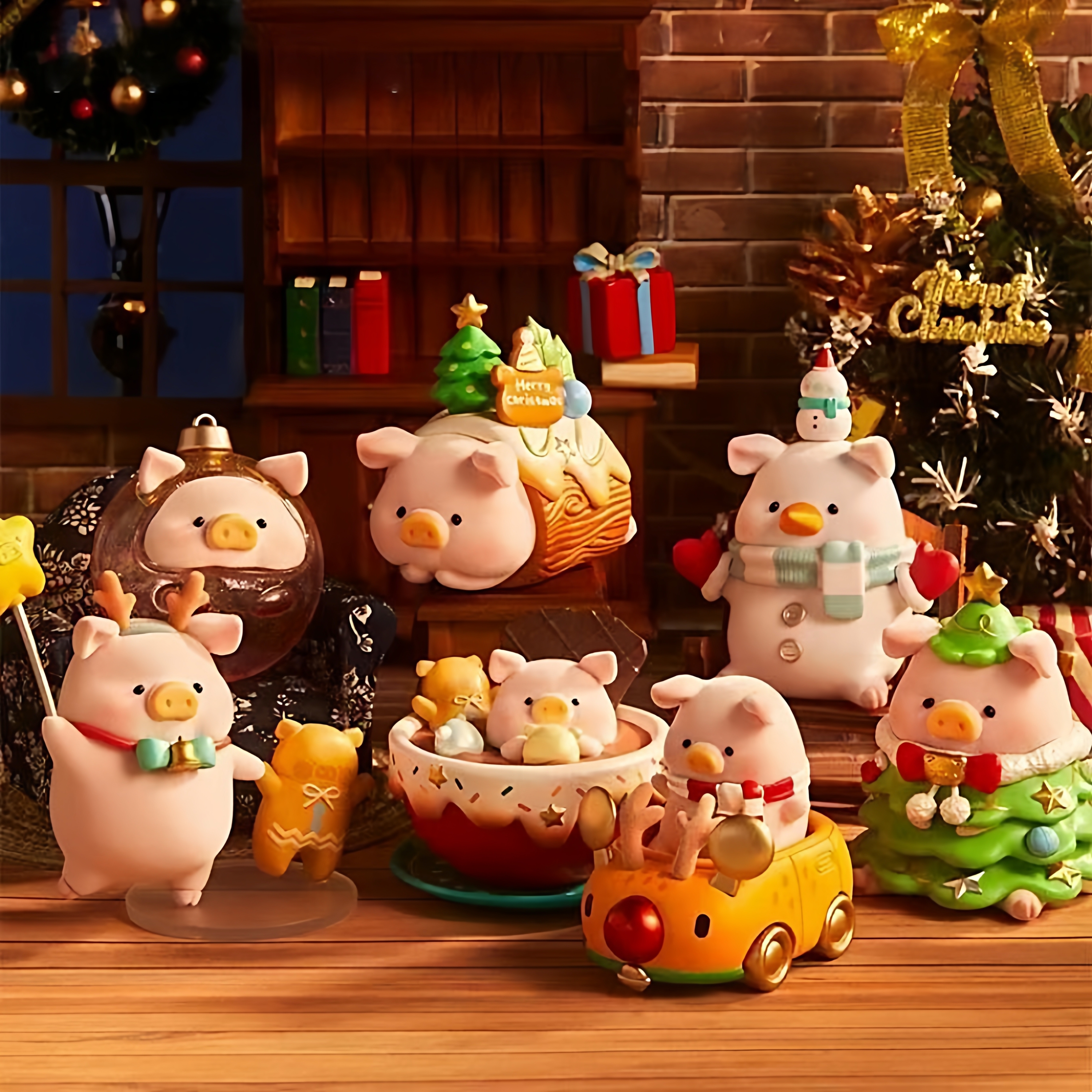 lulu猪圣诞小镇经典系列盲盒2025新款女孩猪咪的休闲日噜噜猪手办